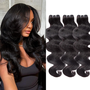 Extensiones de Cabello Humano Virgen Liso Negro Natural, Cabello Humano Largo para Tejer, Extensiones Versátiles para Todos los Estilos de Peinado - Product Image 4