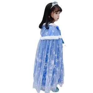 Cape en polyester pour filles, style Princesse Frozen, avec lacets, manteau chaud pour enfants, automne/hiver - Product Image 5