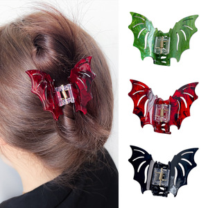 Shily&OS Fermagli per capelli a forma di pipistrello, grandi, in acrilico, divertenti e originali per Halloween, accessori per acconciature da festa per donna, all'ingrosso - Product Image 3