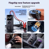 Alimentation de démarrage d'urgence tout-en-un 12V pour voiture et gonfleur de pneus avec lumière LED et batterie externe pour téléphone