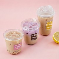 90mm ronde, transparante, dikke plastic milk tea beker, wegwerpbaar, hoge transparantie, geschikt voor bubble tea, sap en koffie