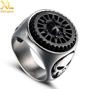 Luxury Men's Fashion <b>Rings</b> Senior Hollow <b>Skulls</b> Design Made of Alloy and Stainless Steel - Product Image 5