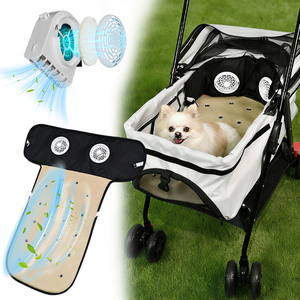 Alfombrilla Refrigerante para Carrito de Mascotas con Ventiladores Dobles, Alfombrilla Refrigerante para Exteriores con Alimentación USB, 3 Velocidades Ajustables, Refrigeración para Verano - Product Image 1