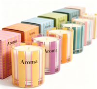 Lilin Aromaterapi Kaca dengan Cetakan Seni yang Dapat Disesuaikan C&H |   Lilin Aroma Rumah Mewah dengan Kotak Hadiah