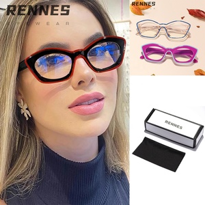 2025 unisexe oeil de <span class=keywords><strong>chat</strong></span> lunettes plates nouvelle couleur Collision Anti lumière bleue lunettes de protection pour bureau ordinateur téléphone portable PC cadre - Product Image 2