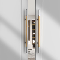 Poignées de porte en acier inoxydable, barre droite, poignées dorées pour porte d'entrée, villa, porte de magasin