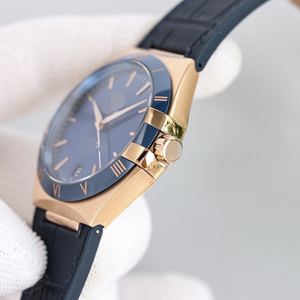 Reloj Mecánico Nuevo de Moda y Personalidad, Digital, de Acero Inoxidable, con Correa de Cuero, para Hombre y Mujer, Cristal de Zafiro, 41 mm, con Calendario - Product Image 4