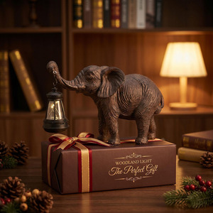Estatua de Elefante con Linterna para Jardín, Elefante de Resina con Lámpara para Decoración de Patio y Caminos al Aire Libre, Regalo Único para Jardín - Product Image 5