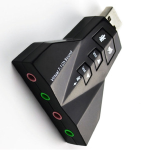 Carte son USB 7.1 canaux, adaptateur audio externe avec doubles prises casque pour jeux PC et musique - Product Image 3