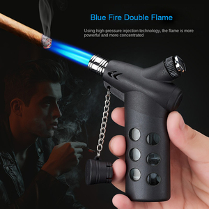 Encendedor de Gas butano recargable de chorro de Metal a prueba de viento llama encendedor de cigarrillos de comida personalizado al por mayor para cigarros Cocina Barbacoa - Product Image 2