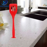 Spatule de cuisine multifonctionnelle en silicone antiadhésive de qualité alimentaire, souple, à fentes, pour retourner les crêpes, avec manche autoportant
