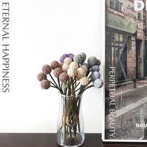 Pequeña Bola de flor amarilla flocado ramo de bolas doradas Flor de boda bola de oro artificial flores fábrica al por mayor caliente - Product Image 6