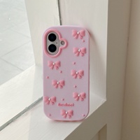 Étui de téléphone luxueux 18 Pro Max avec nœud mignon pour 17 16 15 14 13 12 Pro Max, coque en silicone souple, protection intégrale contre les chocs