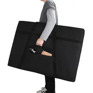Bolsa portátil ligera para estudiantes, portafolio de arte con cremallera grande
