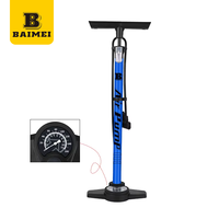 Pompe à pied portable BAIMEI en acier pour vélo, gonfleur haute pression 130-160 PSI, écologique, étanche, avec valve