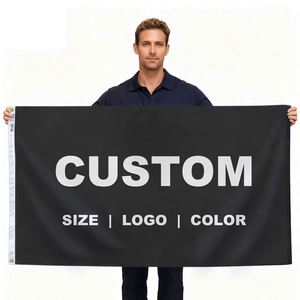 Bandera Publicitaria Personalizada de 3x5 Pies para Sublimación, Diseño de Logotipo en Blanco, Bandera Voladora Promocional - Product Image 1