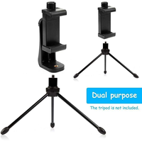 Support de téléphone portable universel à vis 1/4, rotatif à 360 degrés, en ABS, pour trépied et utilisation sur bureau