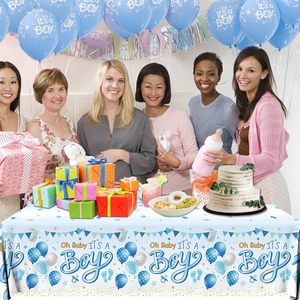 <span class=keywords><strong>Azul</strong></span> bebé niño ducha decoraciones plástico a prueba de aceite impermeable desechable cuadrado personalizable moderno <span class=keywords><strong>mantel</strong></span> - Product Image 2