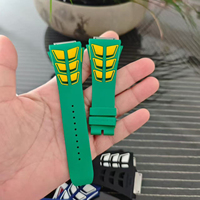 Bracelet de montre haut de gamme personnalisé bicolore en caoutchouc fluoré à ailettes de requin, maillons en alliage de titane, matériau en caoutchouc fluoré importé