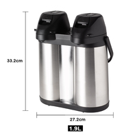 SUNLIFE termos kopi, botol termos kopi Stainless Steel dinding ganda 1,9l Plus 1,9l