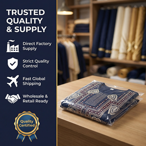 Robe musulmane imprimée bleu profond pour le marché du patrimoine - Product Image 6