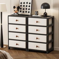 Table de chevet en plastique avec tiroirs de rangement, unité de rangement multi-niveaux pour chambre à coucher, design minimaliste, organisateur domestique