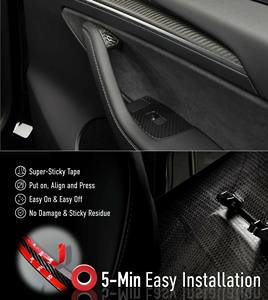 Pièces de performance automobile pour Model Y Juniper : Garnitures de protection en carbone sec pour les interrupteurs des fenêtres et des portes - Product Image 2