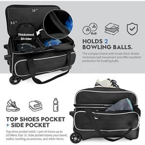 <span class=keywords><strong>Sac</strong></span> de <span class=keywords><strong>bowling</strong></span> à 2 boules avec logo personnalisé Sports Gym Double Ball Roller avec roues pour chaussures de <span class=keywords><strong>bowling</strong></span> et accessoire - Product Image 4