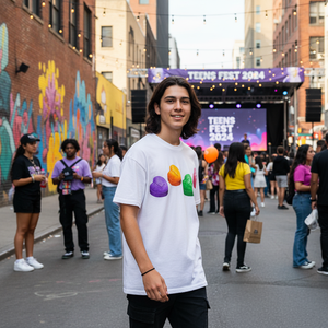 Camiseta Gráfica More Life Tabs, Unisex, Cuello Redondo, Manga Corta, Impresión Digital, Ropa Promocional para Adolescentes - Product Image 3