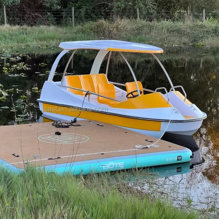 Emocionante projeto de entretenimento aquático barco de pesca elétrico para 5 pessoas barco inflável de fibra de vidro liga de alumínio barco de velocidade