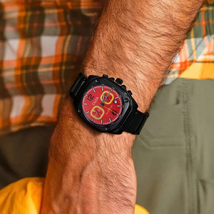 Reloj CILOA Rojo Redondo Personalizable para Hombre, de Lujo, Alta Calidad, Multifuncional, Esfera Grande, Reloj de Cuarzo Resistente al Agua para Hombre. - Product Image 5