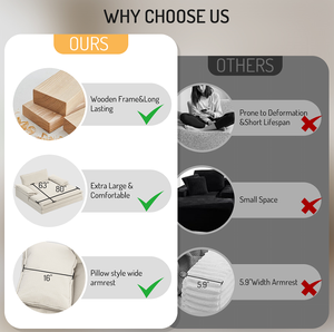 Chaise longue double inclinable moderne surdimensionnée, siège profond, chaise de lecture rembourrée, design détachable, salon, chambre à coucher - Product Image 3