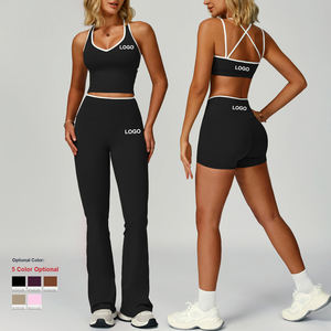 <span class=keywords><strong>Conjunto</strong></span> de Yoga de Color en Contraste, Traje Deportivo Personalizado para Mujer, Espalda Descubierta, Sensación Ligera, Ropa Deportiva para Actividades al Aire Libre, Fitness y Yoga - Product Image 2