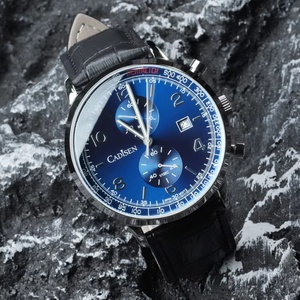 Reloj de Cuarzo CADISEN C7065 para Hombre, Marcas de Lujo, Cronógrafo, Movimiento MIYOTA 0S11, Esfera Color Salmón, Cristal con Revestimiento AR - Product Image 5