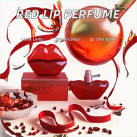 Eau de Parfum pour Femme 30ml, Notes Fruitées, Florales, Agrumes et Boisées, Vaporisateur Longue Durée, Flacon en Verre en Forme de Lèvres Rouges, en Boîte, pour Vente en Gros