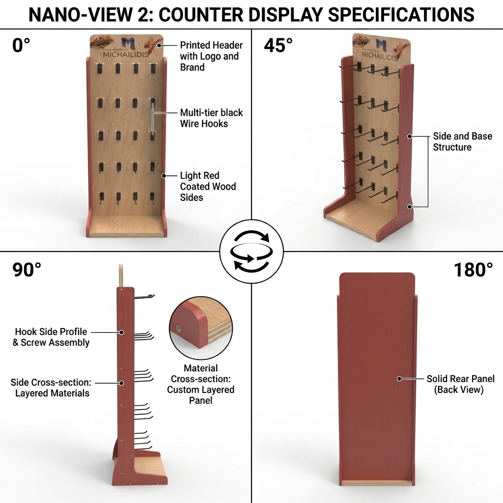 Display Stand with Hooks for Spice Floor Shop Display Racks Store Retail Display for Brand Marketing for Kitchen & Grocery Store — view 3