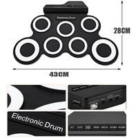 Digital Colorful Roll Up Practice Electric Drum Set Professional Snare Drum