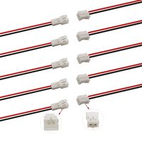 Connecteur d'entrée latérale JST PH2.0-2P 2.0mm Pitch 2Pin avec câbles de 10cm