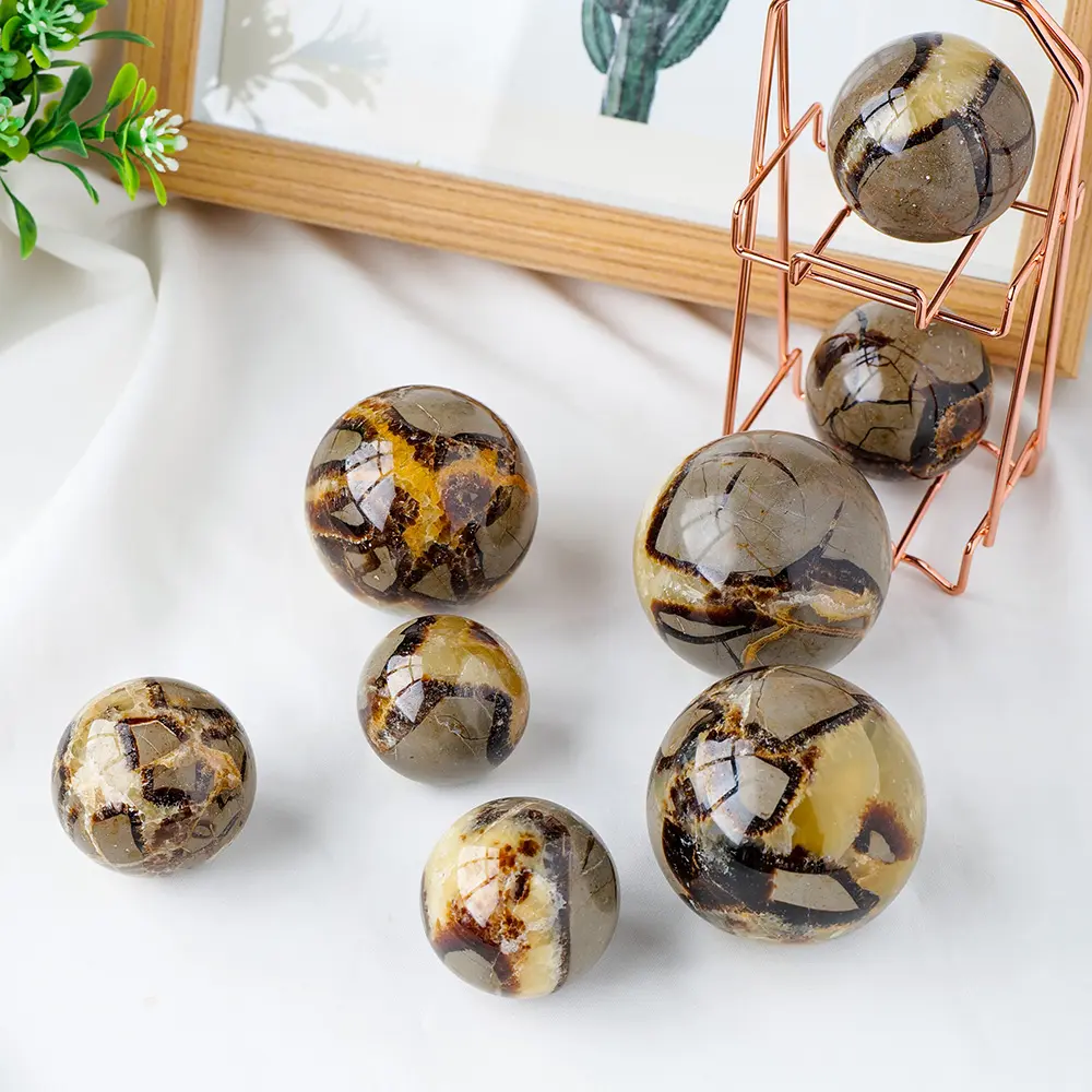 Bán buôn tự nhiên septarium đánh bóng miễn phí hình dạng tinh thể Stones năng lượng chữa bệnh septarium Spheres bóng trang trí nội thất