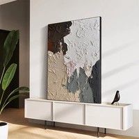 Peinture murale abstraite 3D texturée colorée sur toile, œuvre d'art moderne pour projets hôteliers, vente en gros personnalisée en usine
