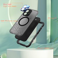 SHELLBOX TPU+PC Desain Armor Bersertifikasi IP68 Permukaan Matte Anti-jatuh di Sudut 100% Tahan Air dengan Cincin Magnetik untuk Ponsel