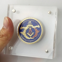 Capsules de boîte à monnaie magnétique en acrylique transparent vitrine de pièce de monnaie support acrylique personnalisé pour médaillon