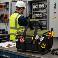 Sac à outils pour électricien 600D, robuste, multifonctionnel, pour le rangement des outils, sac à outils techniques portable, sac à outils électriques