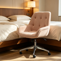 Chaise de bureau pivotante moderne en tissu rembourré, réglable en hauteur, sur roulettes, pour hôtel, appartement, chambre d'hôtes, mobilier de projet