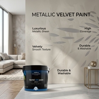 Peinture acrylique liquide artistique à double texture, zéro COV, haute lavabilité, pour décoration murale intérieure métallisée lavable au pinceau