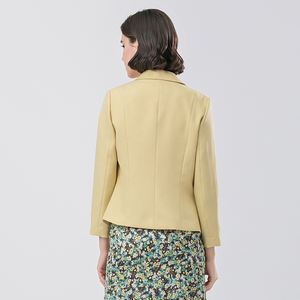 Blazer Feminino Minzestyle Amarelo de Primavera com Manga Três Quartos, Ajuste Slim e Botão Único - Product Image 5