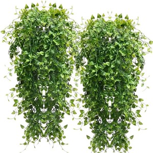 Lierre Artificiel Suspendu, Plante Verte 30cm-100cm, Décoration Murale et Plafond en Plastique, Bouquet de Feuilles de Pomme Vertes - Product Image 5