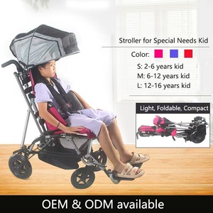 Hoàn toàn ngả Trọng lượng nhẹ xe lăn Xe đẩy cho người khuyết tật trẻ em có thể gập lại Walker rollator cho trẻ em hướng dẫn sử dụng xe lăn - Product Image 2