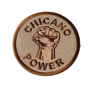 Écusson thermocollant personnalisé 'CHICANO POWER' en tissu brodé, style politique <span class=keywords><strong>mexicain</strong></span>-américain des années 60 et 70, pour chapeaux - Product Image 3