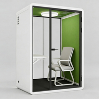 Cabine de réunion modulaire portable en acier moderne de luxe, insonorisée, avec verre trempé et éclairage LED pour hôtel et extérieur